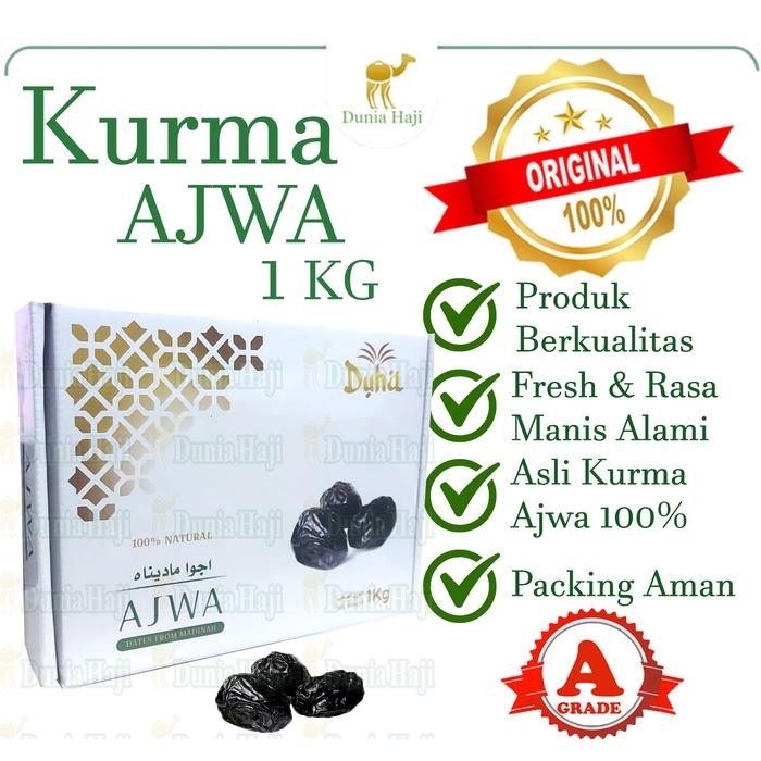 

New Kurma Ajwa Asli Madinah 1kg Kurma Nabi Premium Original Saudi Dates