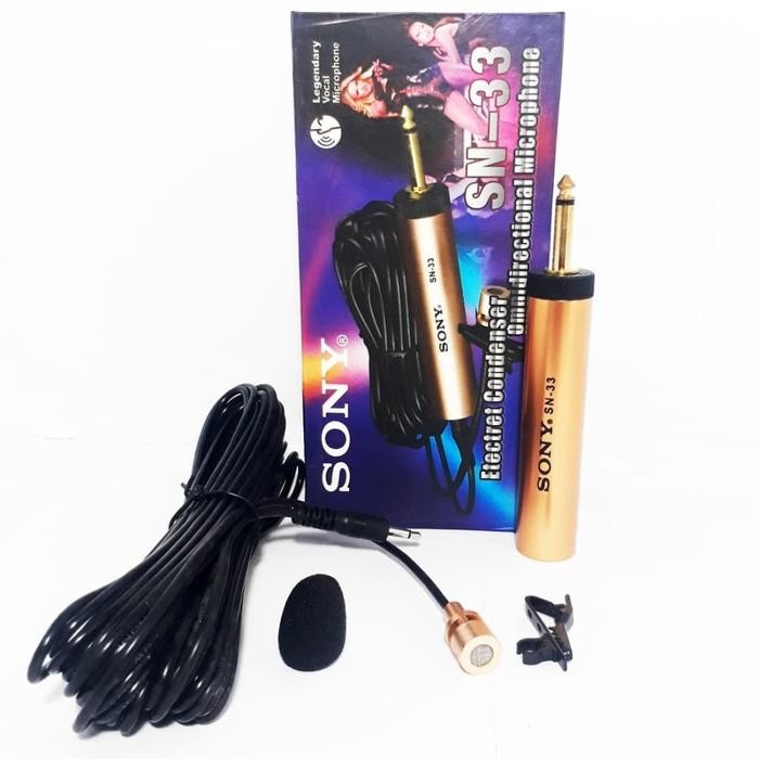 (Expert) Microphone Clip On Sony Condenser Mic Clip On Kabel SN-33 Mic