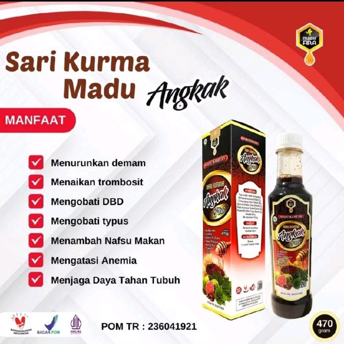 

Madu Fira Sari Kurma Angkak Plus 470 Gr Herbal Alami Untuk Dbd, Typhus, Dan Kesehatan Tubuh