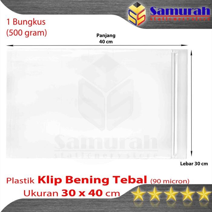 Plastik Klip PP Tebal 30 x 40 x 90 Micron / Zip Lock Transparant PP