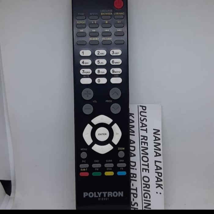 REMOTE REMOT TV POLYTRON LED LCD SERI TV PLM OTIGINAL ASLI