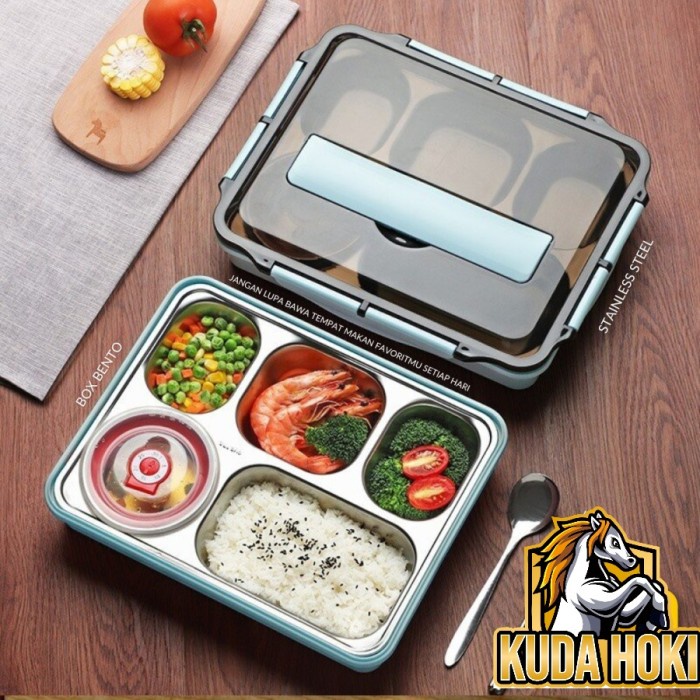 Lunch Box Bento 5 Sekat Stainless Kotak Bekal Makan