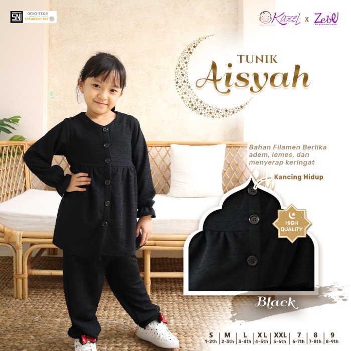 KAZEL Set Tunik Anak Perempuan AISYAH 1-9Thn (1Stel)