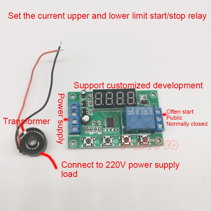 BARU 220V AC Current Detection Module AC Overcurrent Protection Board Current Sensor Transformer
