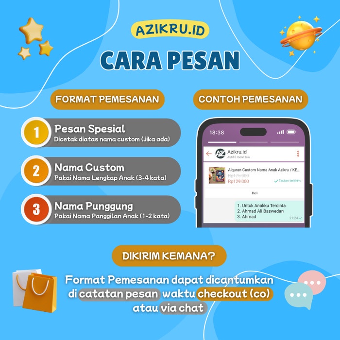 ALQURAN CUSTOM NAMA ANAK AZIKRU.ID AL-QURAN HAFALAN KIDS TAJWID