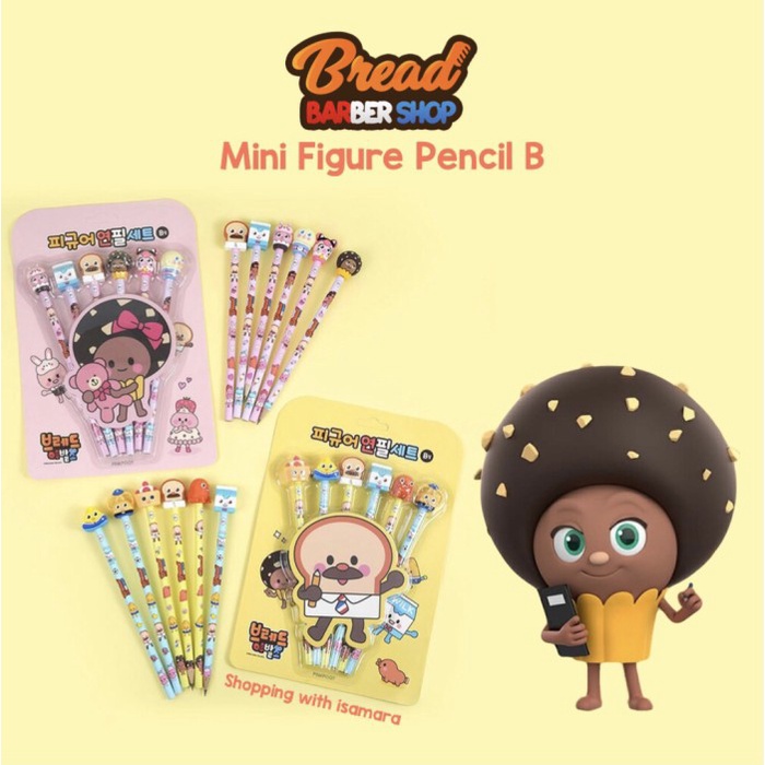 

PROMO BREAD BARBERSHOP MINI FIGURE PENCIL B / PENSIL MR BREAD, WILK, CHEESE COD
