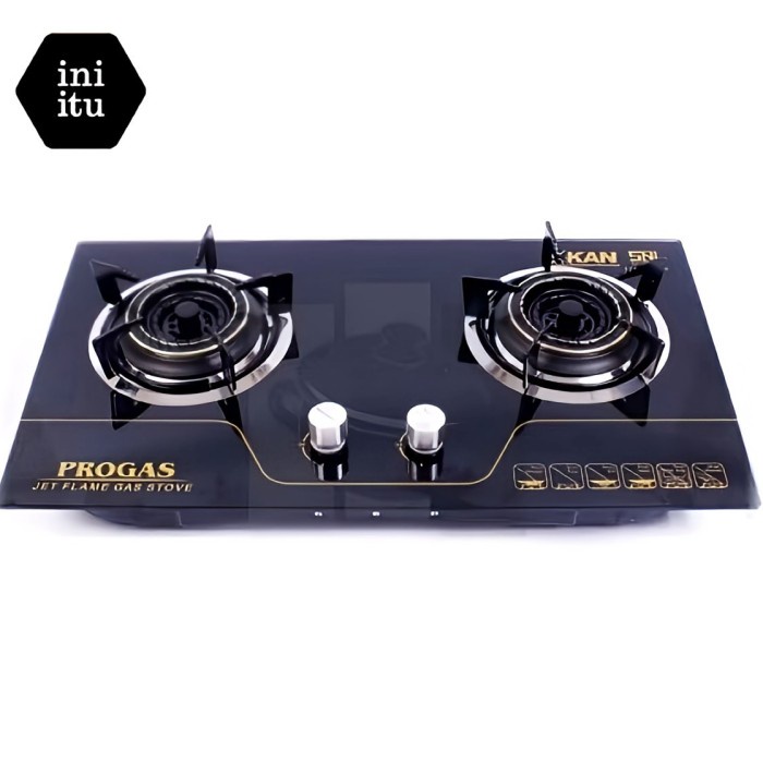 [ PROGAS ] KOMPOR GAS KACA / TANAM PROGAS 2 TUNGKU - FULL BURNER