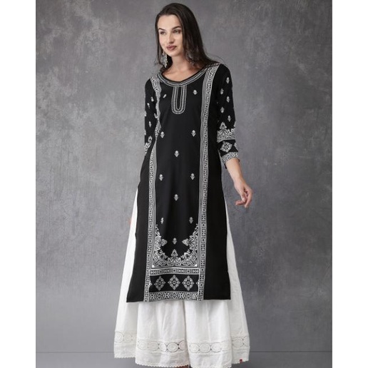 BEST SELLER Laqueens kurta india kurti hitam black midi dress atasan wanita remaja tunik