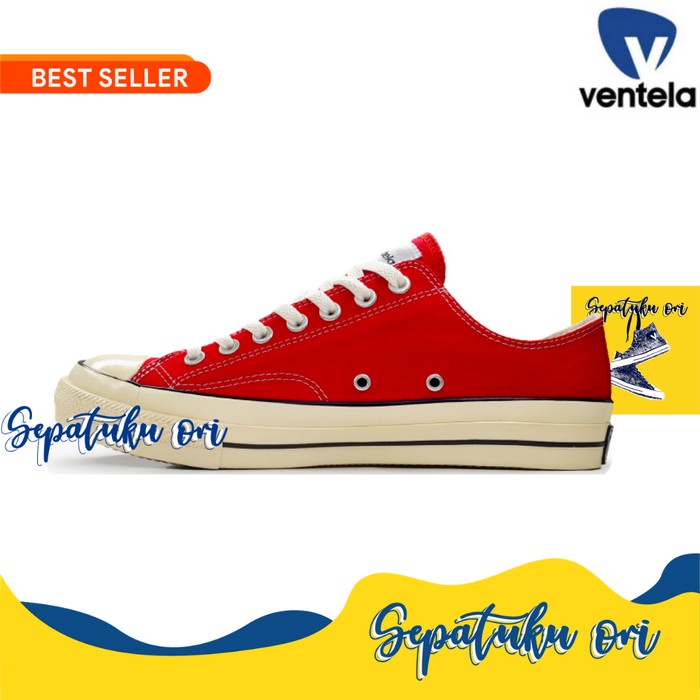 BEST SELLER Sepatu Ventela BTS 70s Low Red Merah Sneakers Pria Wanita Original
