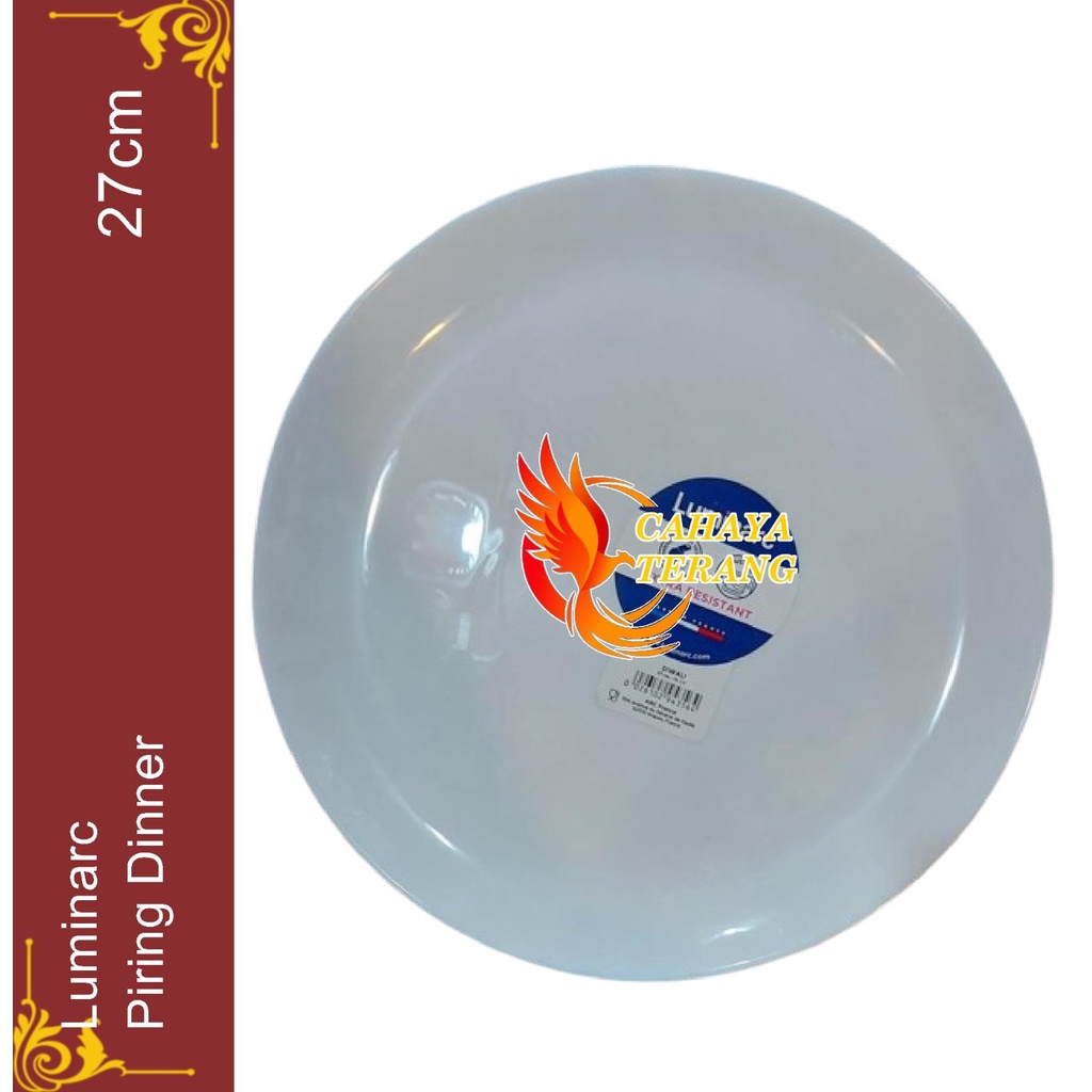 Piring Makan 27cm Luminarc Dinner Plate Diwali White Piring Makan Luminarc 27 cm Piring Putih Bulat 