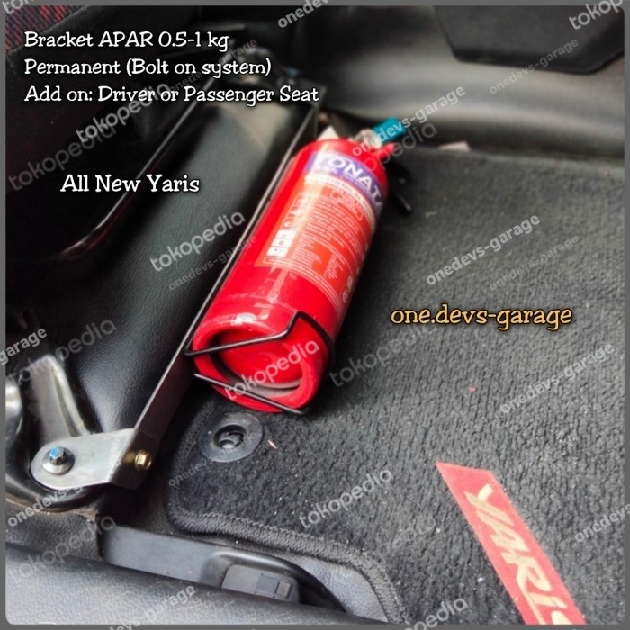 Bracket Dudukan APAR di Kaki Jok Mobil Toyota All New Yaris
