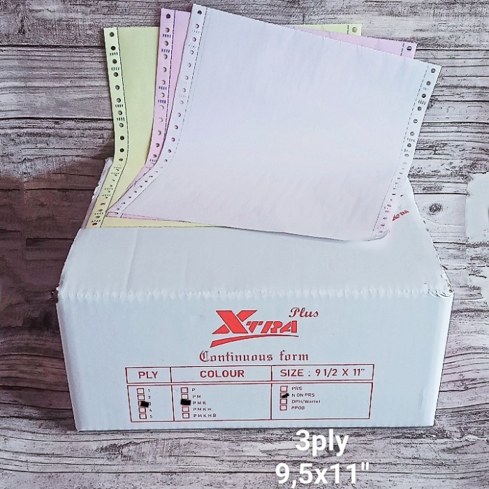 

kertas continuous form 3ply 9.5 x 11inch berkualitas