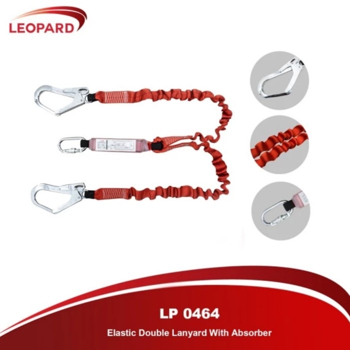 

DOUBLE LANYARD WITH ABSORBER ELASTIC LEOPARD LP 0464 ORIGINAL