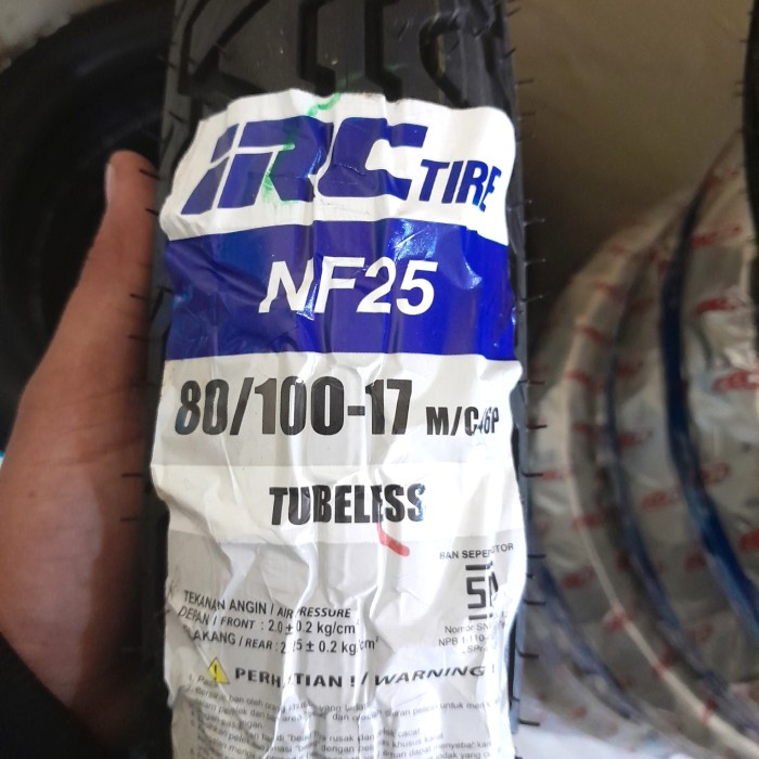 Ban Depan Verza Dan Megapro New Irc Nf 25 80/100-17 ,Tubeless ,