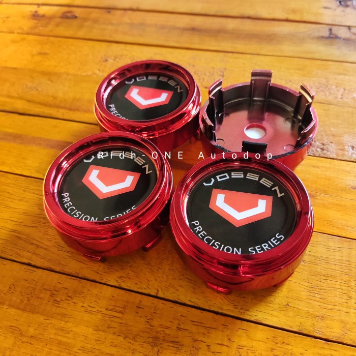 Tutup Dop Velg Mobil Racing Variasi Silinder Chrome Candy Red