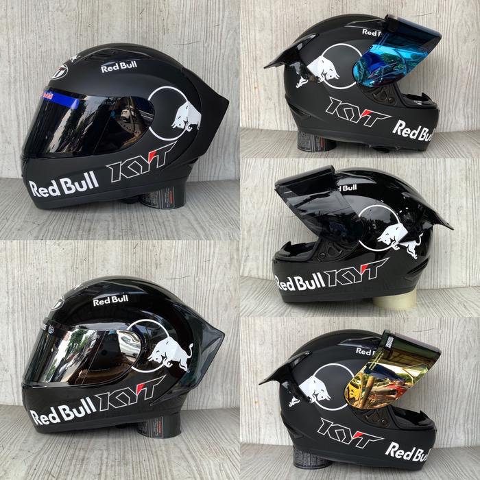 Helm Kyt R10 Redbull Solid Black Fullface Motorcycle