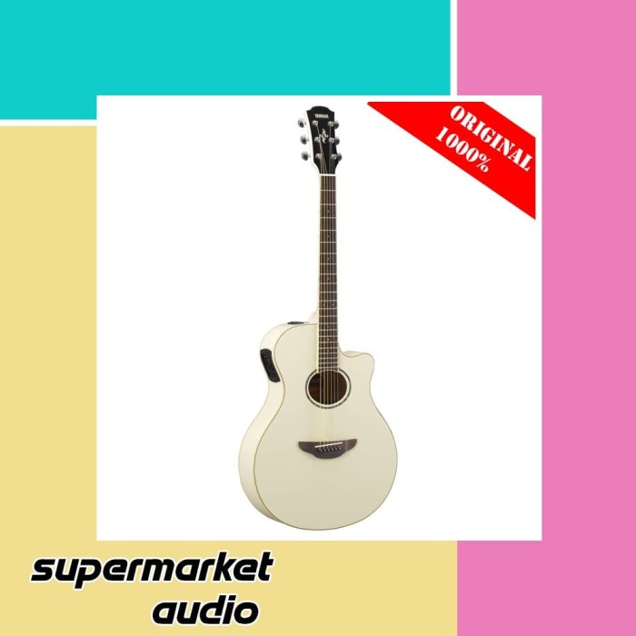 Yamaha Gitar Akustik Elektrik APX600 White APX 600 VW APX600 Putih