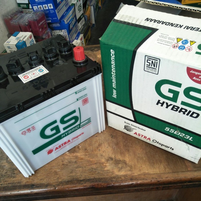 Aki/Accu Mobil 55D23L (60Ah)Gs Astra Hybrid