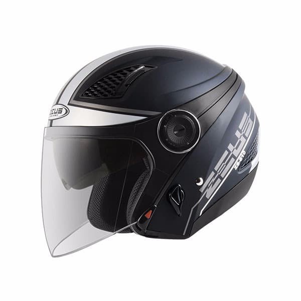 Helm Zeus 610 Z-610 Matt Black 0017 Silver