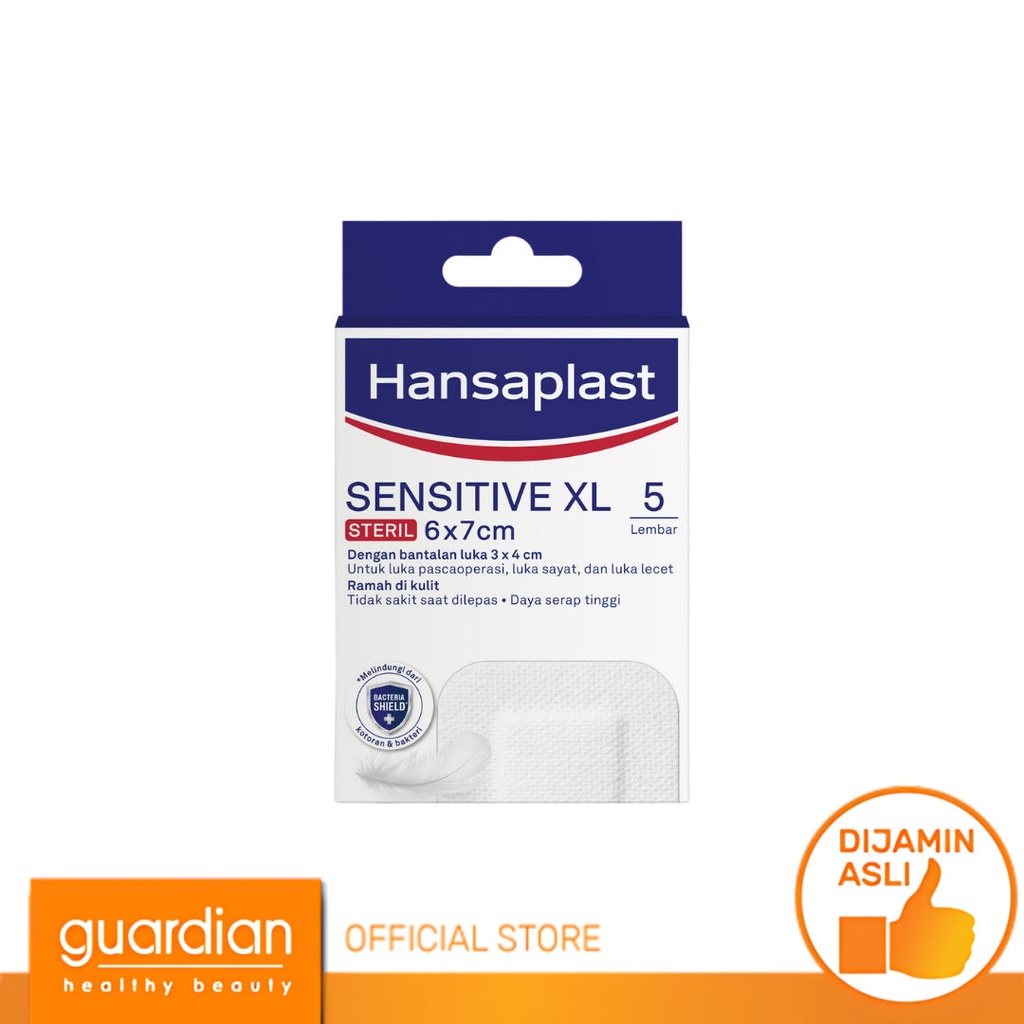 HANSAPLAST Plester Sensitive Steril XL isi 5 P3K Bantalan - Utk luka pasca operasi, kulit sensitif