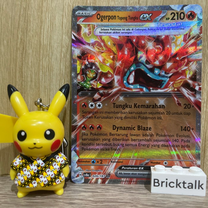 (BRI) Kartu Pokemon TCG sv8a Ogerpon Topeng Tungku ex RR Terastal 026/187 Trading Card Game Indonesi