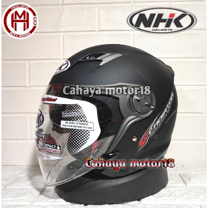 Helm Nhk Gladiator Solid Hitam Doff