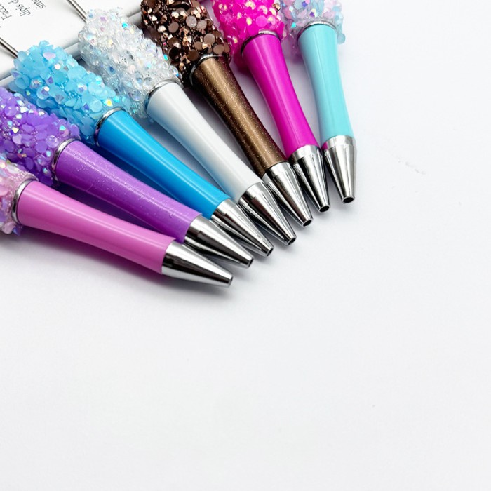 

SPECIAL 50pcs Diamond DIY Bead Pen Glitter Beaded Ballpoint Pens for Writing Beadable Pen Gift