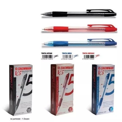 

EKSLUSIF BOS Snowman Pen V5 0.7/ Pulpen/ Pena/ Ballpoint/ Tulis/ Sekolah/ Kerja