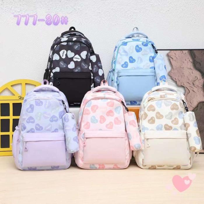 

TERMURAH FARNELL - Gratis Tempat Pensil ! Tas Ransel Anak Sekolah SD SMP Tas Anak Perempuan 777-80