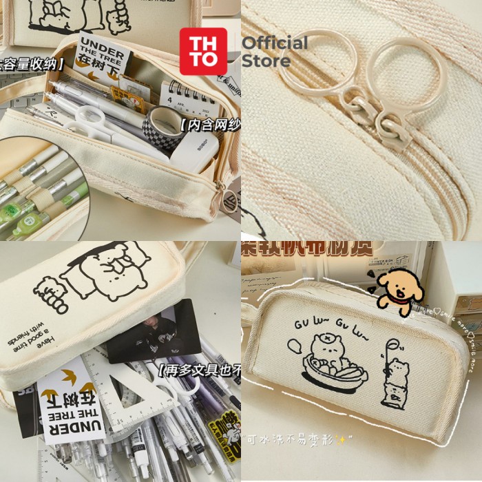 

GRATIS ONGKIR THTO Tas Tempat Pensil Case Pouch Minimalis Anak Sekolah Gulu Gulu Canvas Stationery