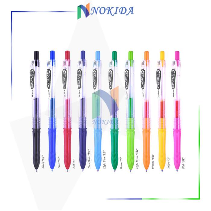 

TERPERCAYA Nokida Pulpen Zebra Kokoro [12 Pcs] / Alat Tulis Sekolah / Color Gel Pen 1 Pack Ballpoint