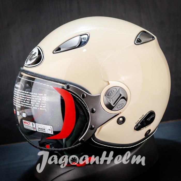 Kyt Helm Elsico Solid Cream Glossy Retro