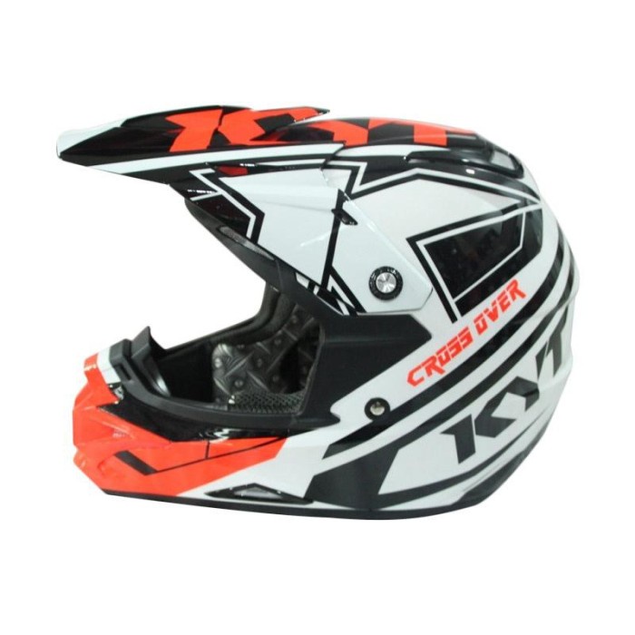 Helm Kyt Cross Over Krc Super Fluo Edt White Red Fluo Full Face