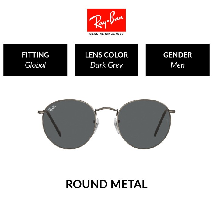 HOT SALE RAY-BAN ROUND METAL RB3447 9229B1 Global Fitting Kacamata Hitam