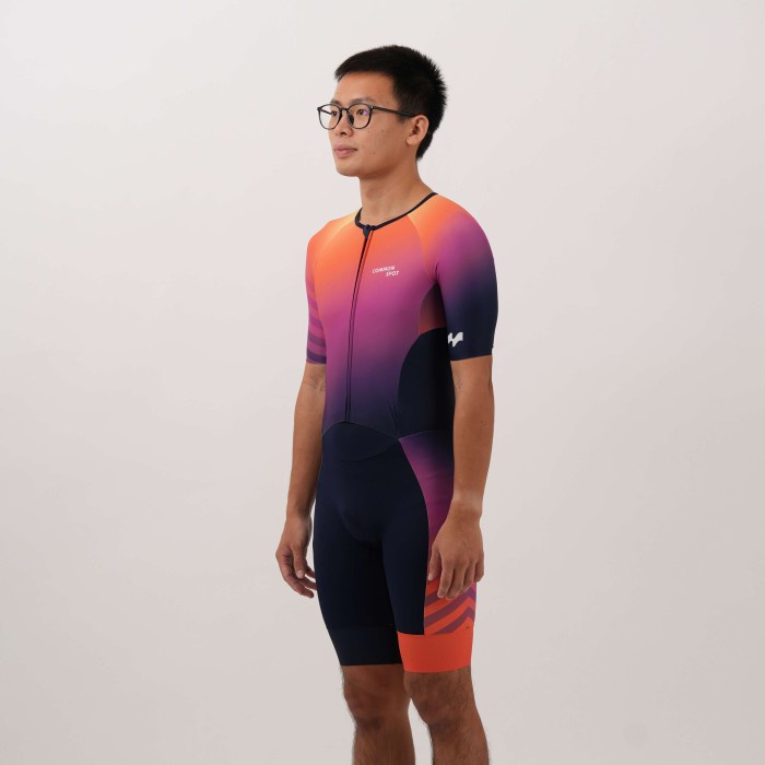 Men Short Sleeves Speed Series Tri Suit Triathlon - High