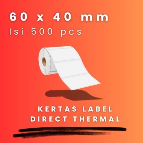 

DT 60 X 40 - 1" @500 - 1 Line CORE 1 INCH 60X40MM 60 X 40 MM 6X4 CM 6 X 4 CM BARCODE LABEL STICKER STIKER THERMAL DT 500 PCS