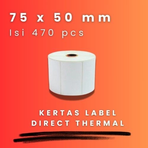 

DT 75x50 - 1" @470 - 2Line CORE 1 INCH 75X50MM 75 X 50 MM 7.5X5 CM 7.5 X 5 CM BARCODE LABEL THERMAL STICKER STIKER DT 470 PCS