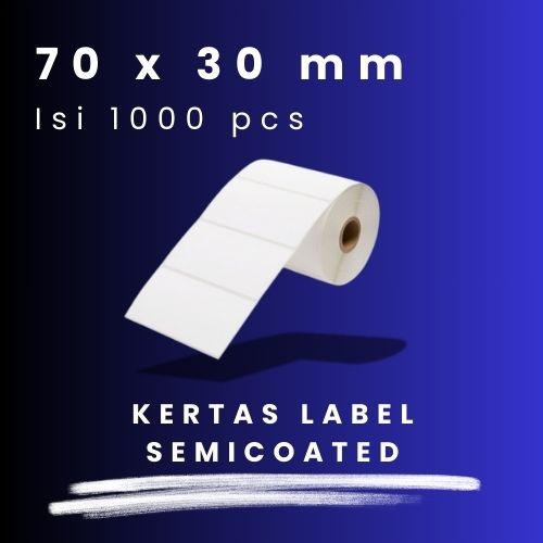 

SC 70 X 30 - 1" @1000 - 1 Line CORE 1 INCH 70X30MM 70 X 30 MM 7X3 CM 7 X 3 CM BARCODE LABEL SEMICOAT STICKER STIKER SC SEMICOATED 1000 PCS