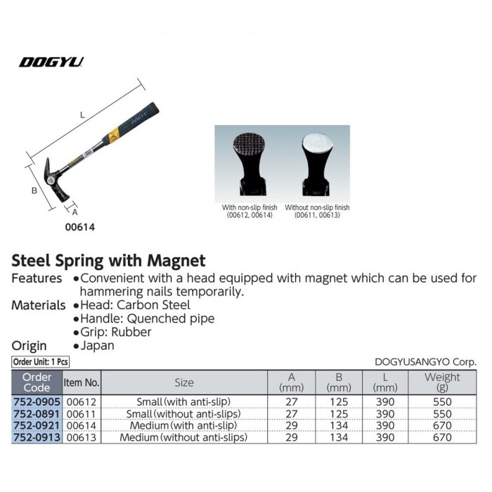 Varian Centering Hammer Steel Spring With Magnet Dogyu