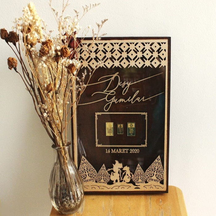 PROMO Frame Mahar 20x30 Mahar Logam Mulia Kayu Rustic Mahar Rustic