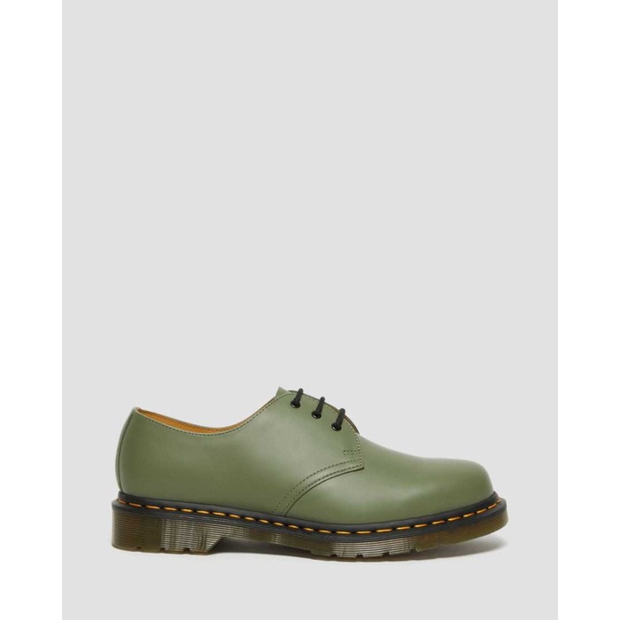 DR MARTENS 1461 Green Khaki Smooth Leather ORIGINAL 100%