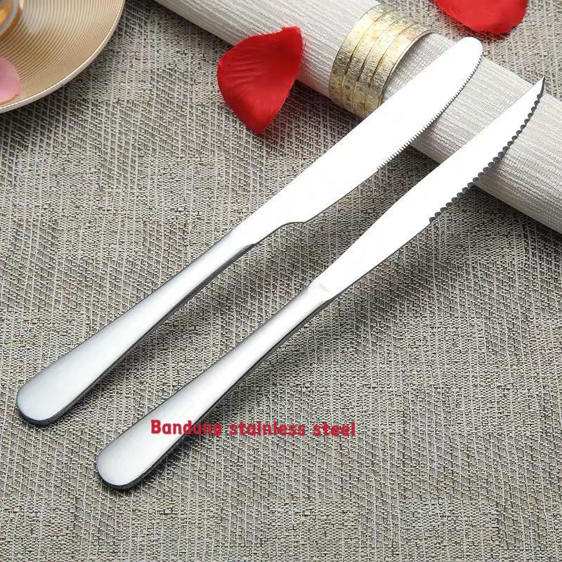 Ready Stock Pisau Stainless Pisau Makan Selai Steak Roti Oles Mentega Panjang Multifungsi Tebal
