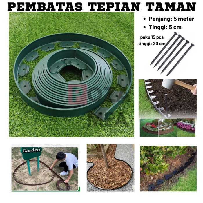 

Pembatas Tepian Rumput Pembatas Taman Panjang 5 Meter Premium