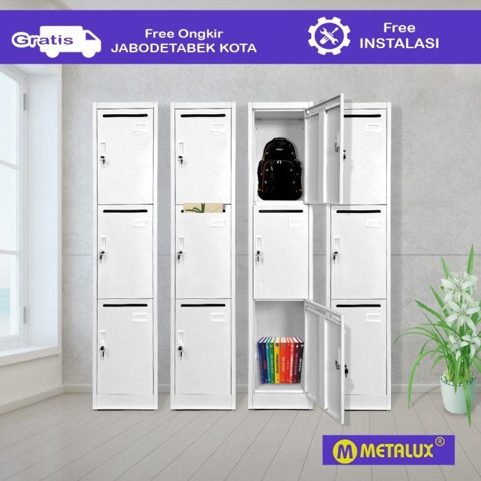 

Metalux Kama Iii - Loker Besi 3 Pintu Metal Locker Mailbox 3 Doors