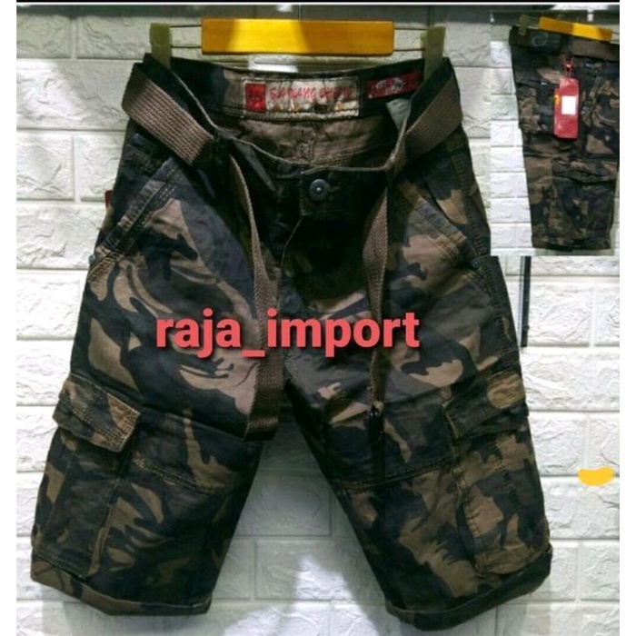 Celana Cargo Import//Celana Loreng Pendek Pria//Celana Gunung//Celana Pdl Pria//Free Sabuk