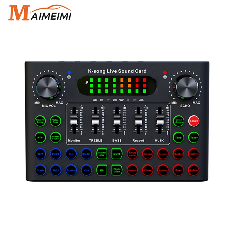 MDA F007C Professional Convenient Compact Desktop Singing Sound Card Mixer English Version For Recor