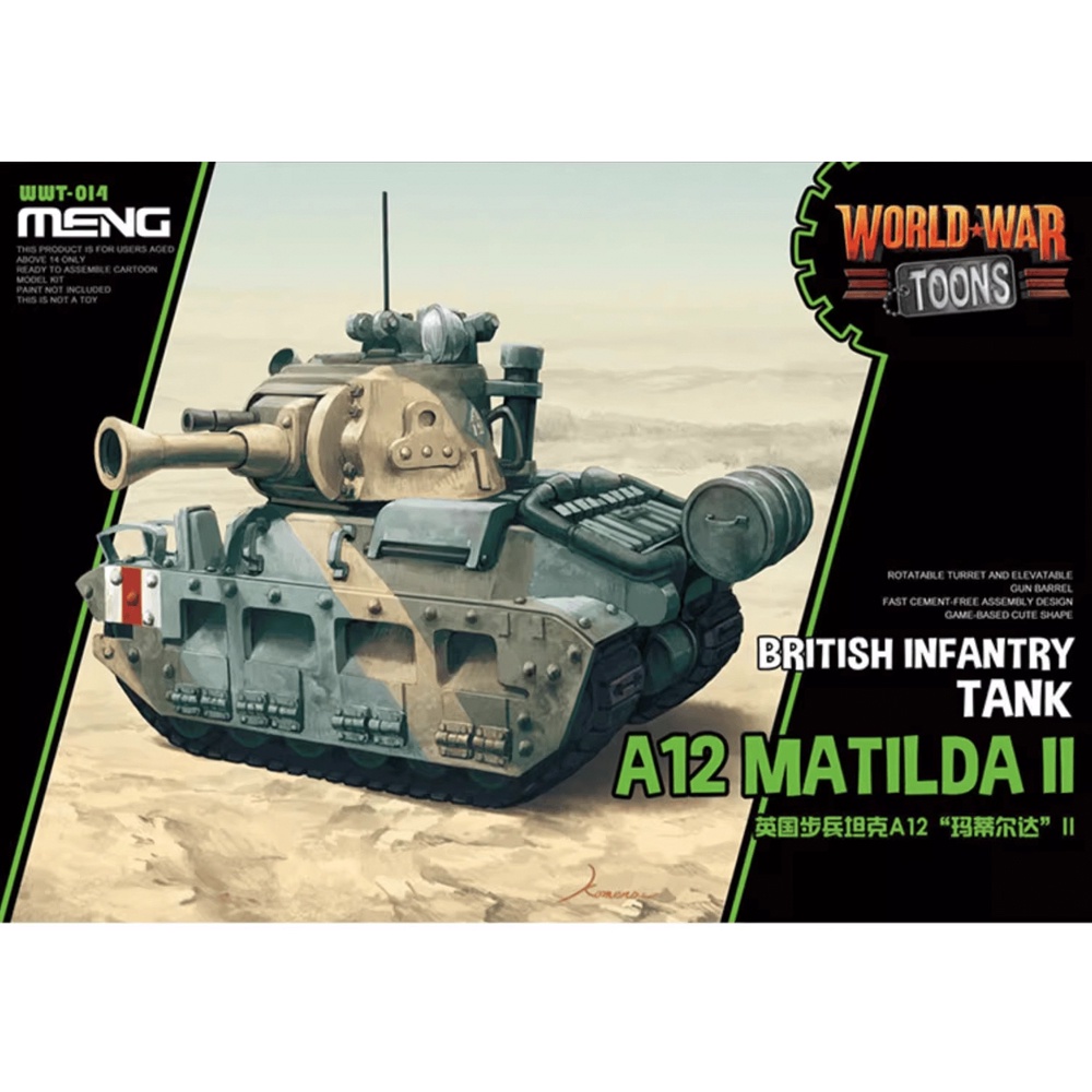 NIPCO Q Edition Meng WWT-014 British A12 Matilda II Infantry Tank Hobby Craft Toy Collection Ornamen