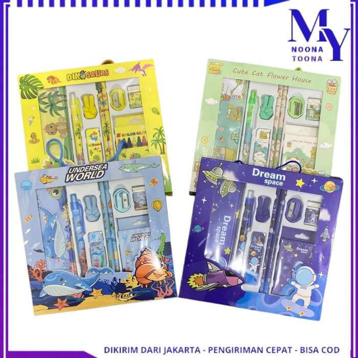 

Paket Alat Tulis Set 9in1 Stationery Set Karakter Lucu Perlengkapan Alat Tulis Sekolah Anak