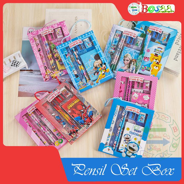 

Paket Alat Tulis Karakter TK - Pensil Set Box Anak - Stationary Set Penghapus Rautan
