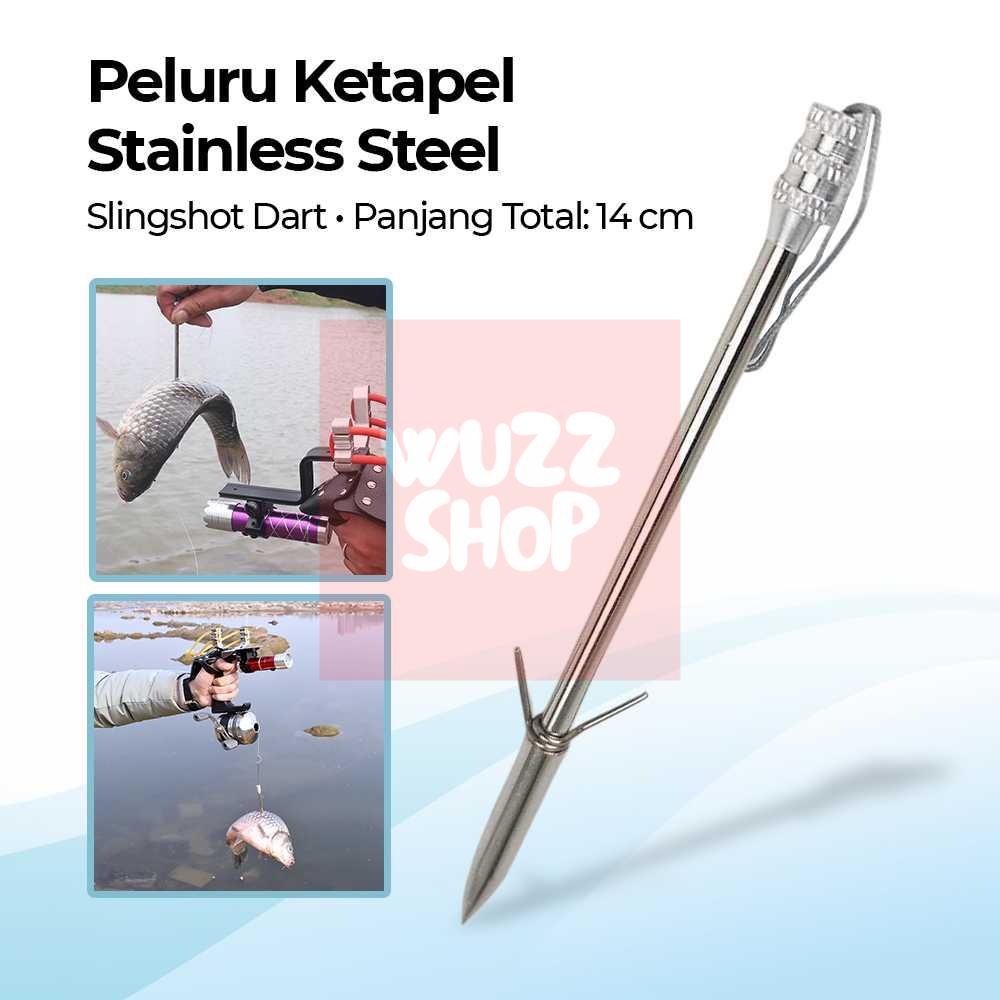 Wuzz Shop KONBMAN Peluru Ketapel Ikan Stainless Steel Slingshot Dart 1 PCS - KN830 Best Deals